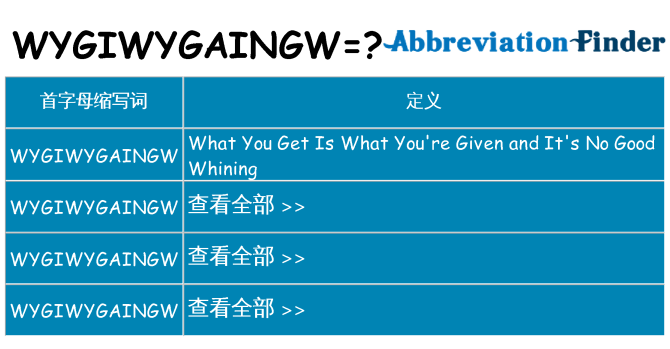 wygiwygaingw 代表什么