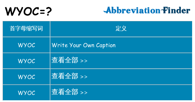 wyoc 代表什么