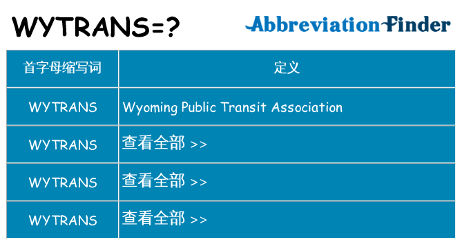 wytrans 代表什么