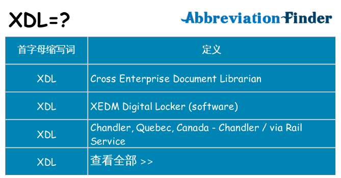 xdl 代表什么