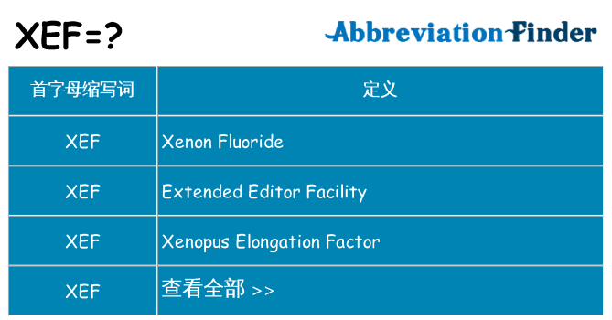 xef 代表什么