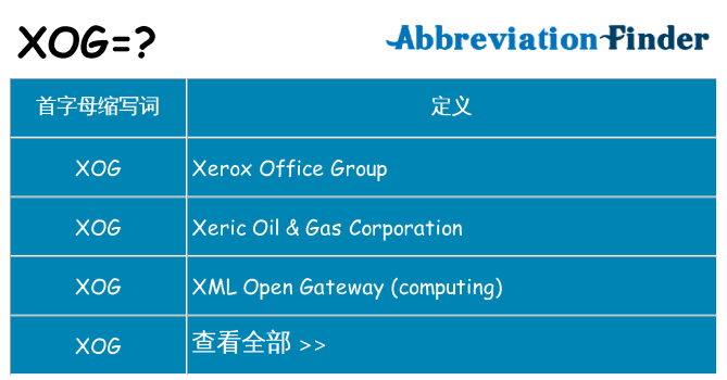 xog 代表什么