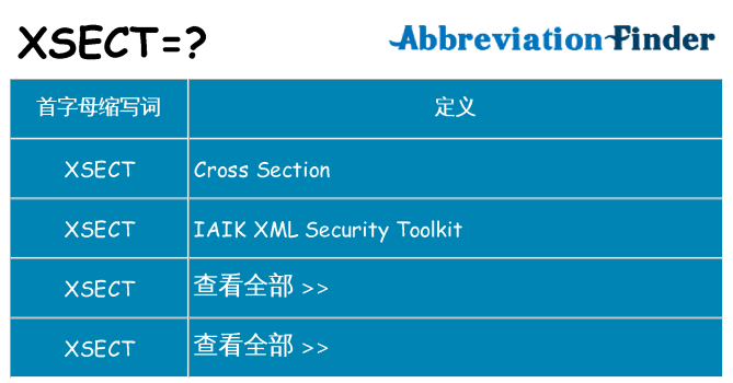 xsect 代表什么