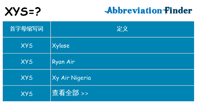 xys 代表什么