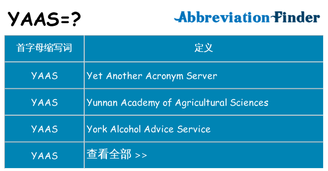 yaas 代表什么