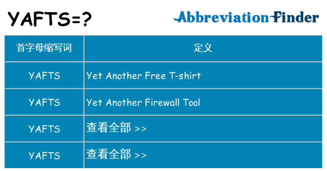 yafts 代表什么