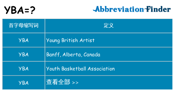 yba 代表什么