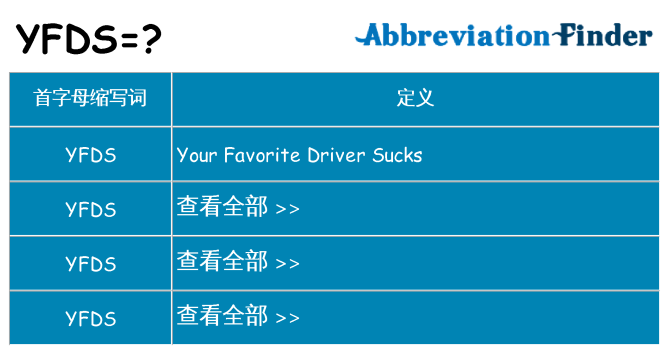 yfds 代表什么