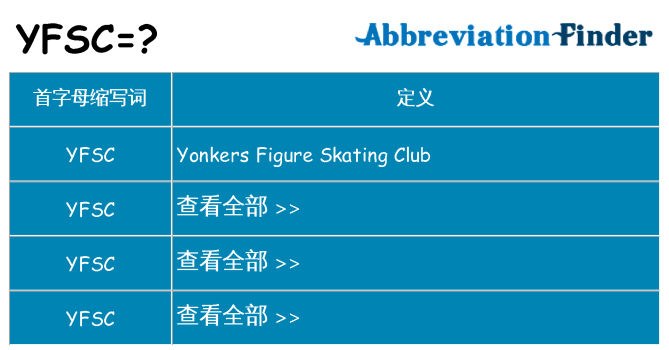 yfsc 代表什么