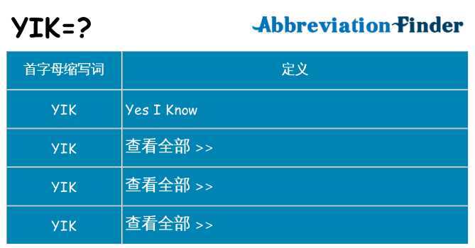yik 代表什么