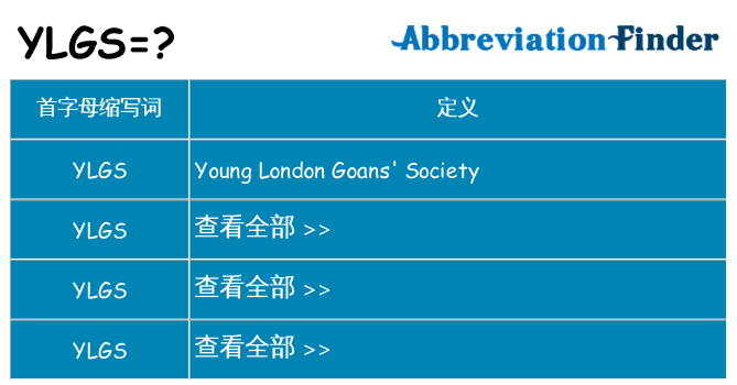 ylgs 代表什么