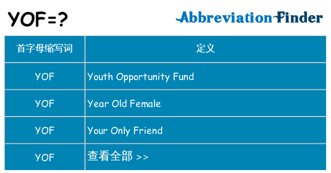 yof 代表什么