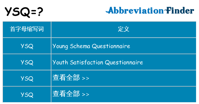 ysq 代表什么