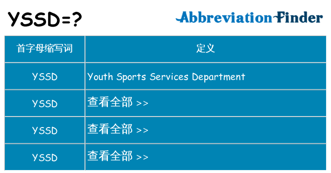 yssd 代表什么