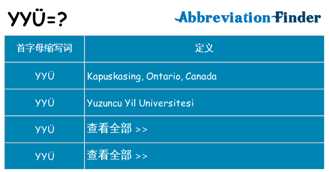 yyu 代表什么