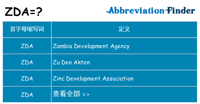 zda 代表什么