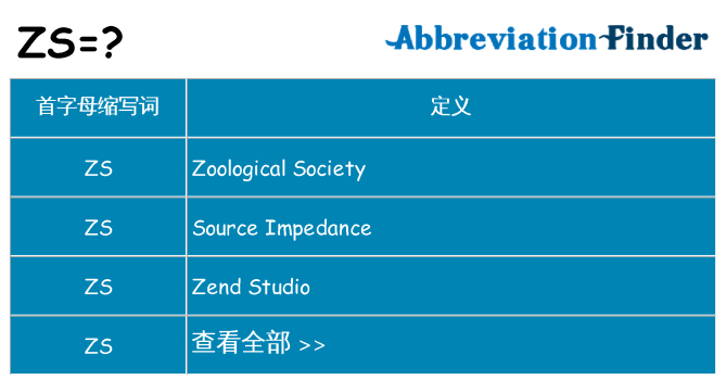 zs 代表什么