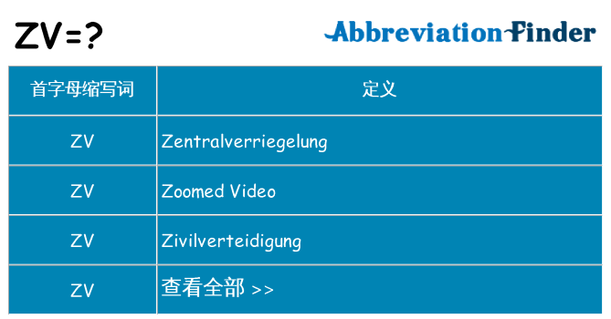 zv 代表什么