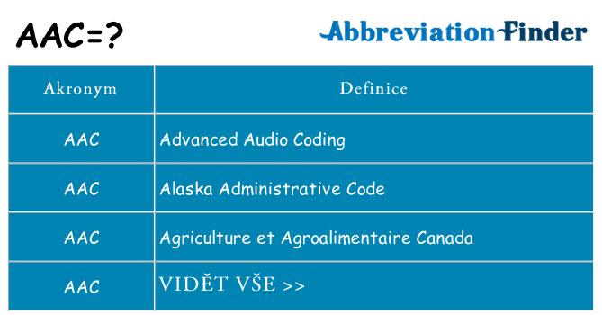 Co znamená aac