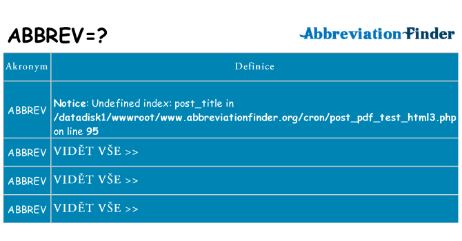 Co znamená abbrev