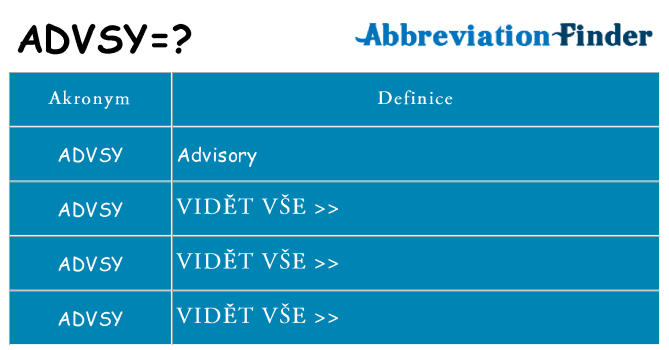 Co znamená advsy
