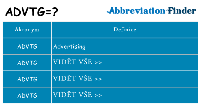 Co znamená advtg