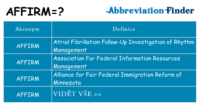 Co znamená affirm