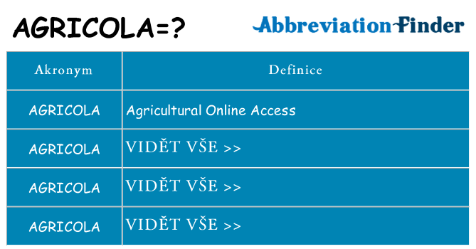 Co znamená agricola