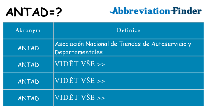 Co znamená antad