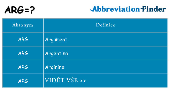 Co znamená arg