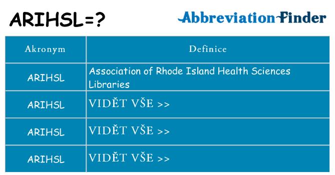 Co znamená arihsl