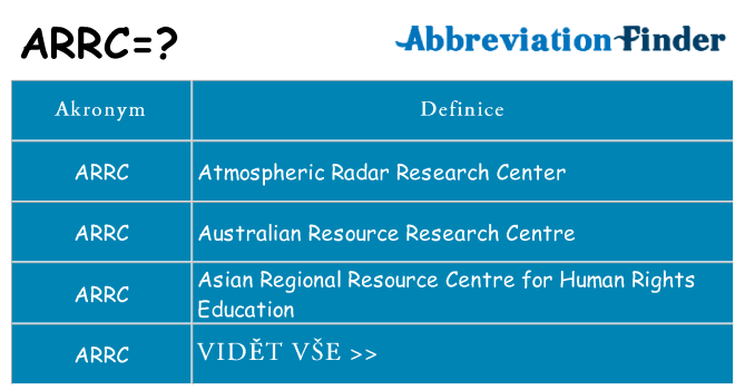 Co znamená arrc