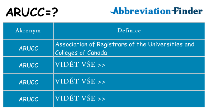 Co znamená arucc