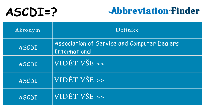 Co znamená ascdi