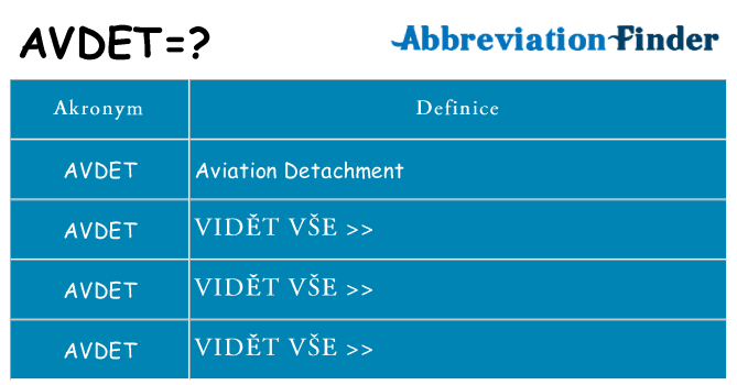 Co znamená avdet