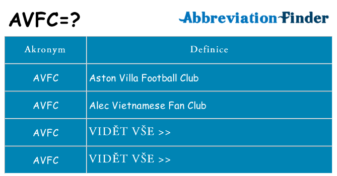 Co znamená avfc