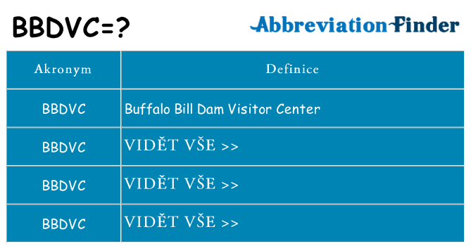Co znamená bbdvc
