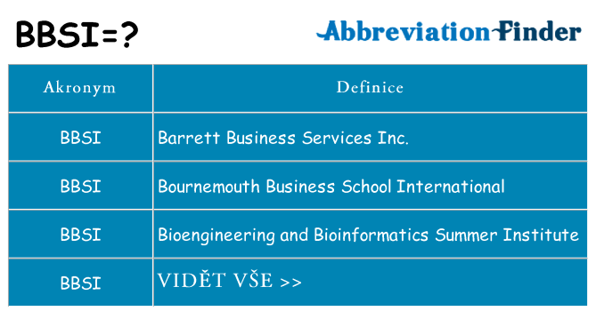 Co znamená bbsi
