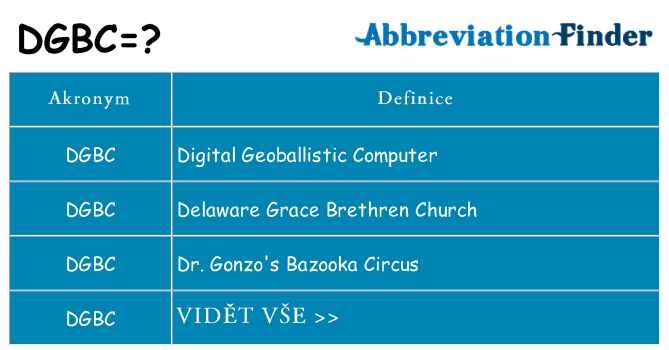 Co znamená dgbc