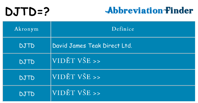 Co znamená djtd