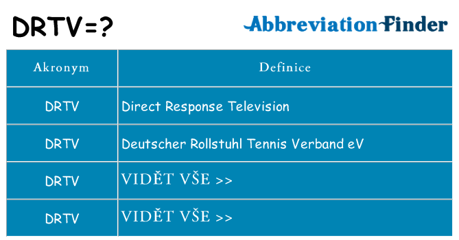 Co znamená drtv