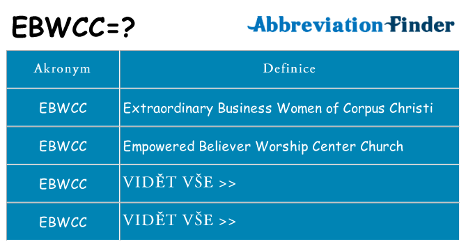 Co znamená ebwcc