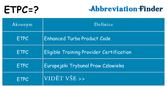 Co znamená etpc