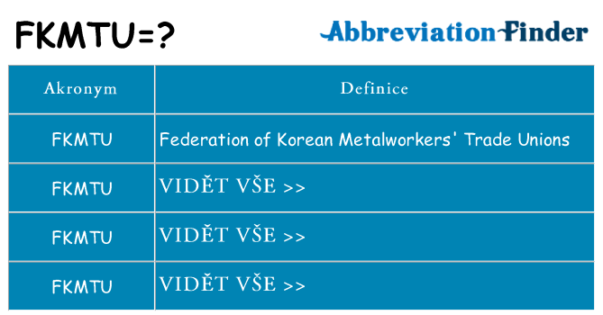 Co znamená fkmtu