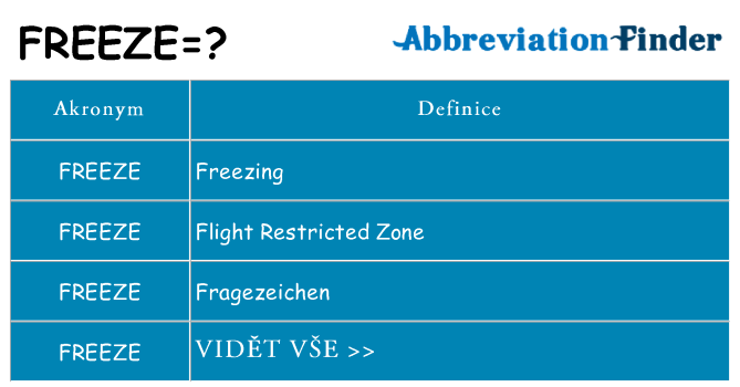 Co znamená freeze