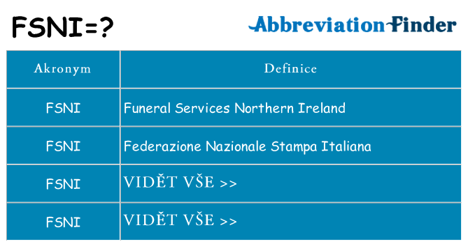 Co znamená fsni