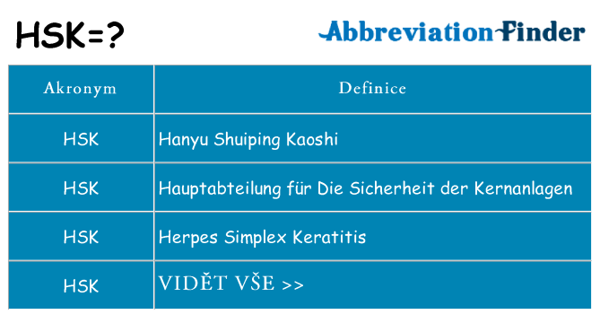 Co znamená hsk
