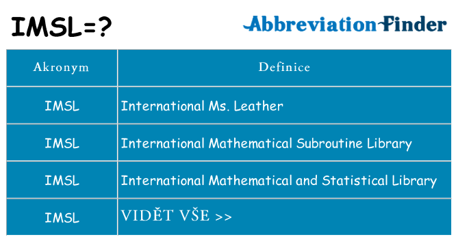 Co znamená imsl