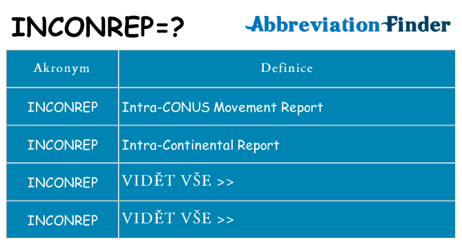 Co znamená inconrep