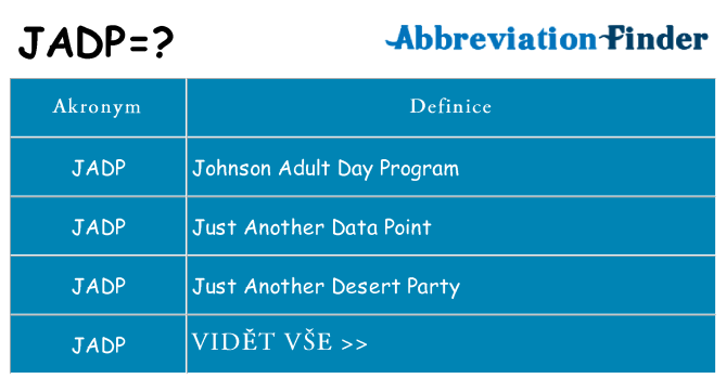 Co znamená jadp
